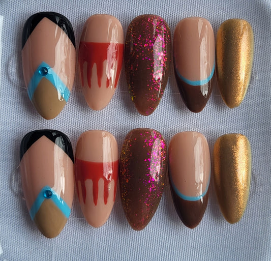 Création Nail Art Pocahontas