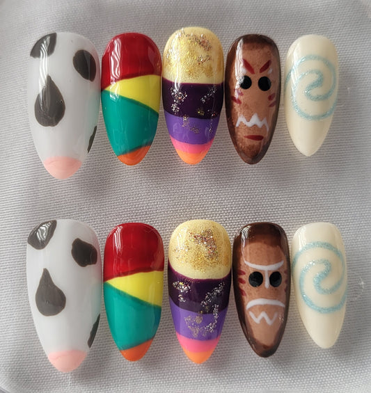 Création Nail Art - Vaiana avec ses personnages polynésiens