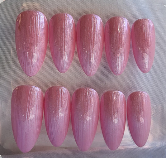 Création Nail Art - Rose Soirée Nacré & Irisé