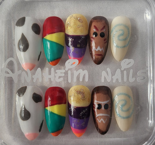 Création Nail Art - Vaiana avec ses personnages polynésiens