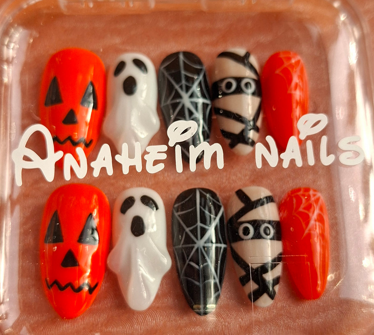 Création Nail Art Halloween Iconic — Citrouille, Fantôme, Araignée & Momie